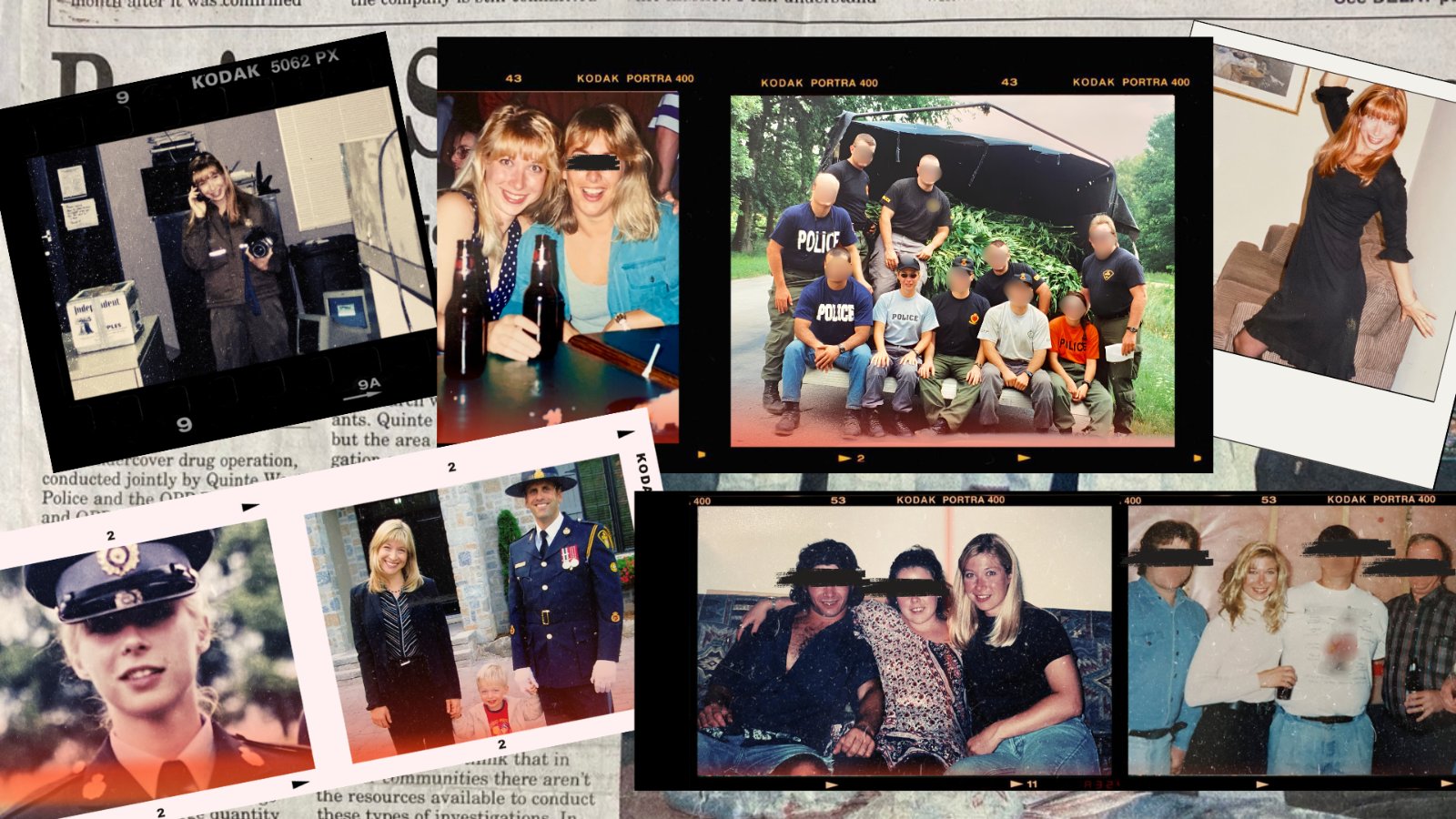 Collage of photos from Pamela Barnum’s years in policing and undercover drug enforcement